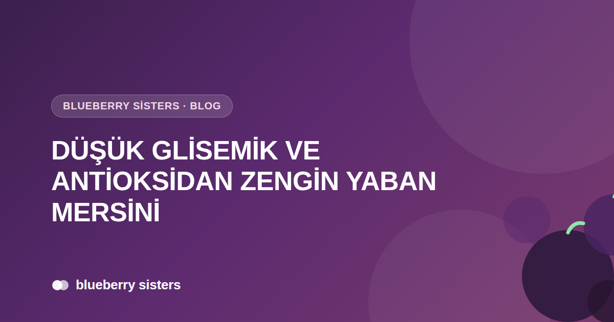 Düşük Glisemik ve Antioksidan Zengin Yaban Mersini